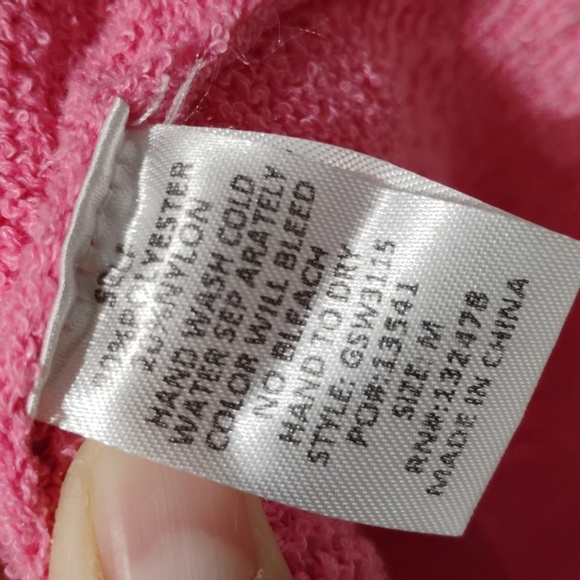 Glam Pink Fold Over Cowl Neck Sweater Sz.M Oversized Gently Worn - Picture 5 of 9